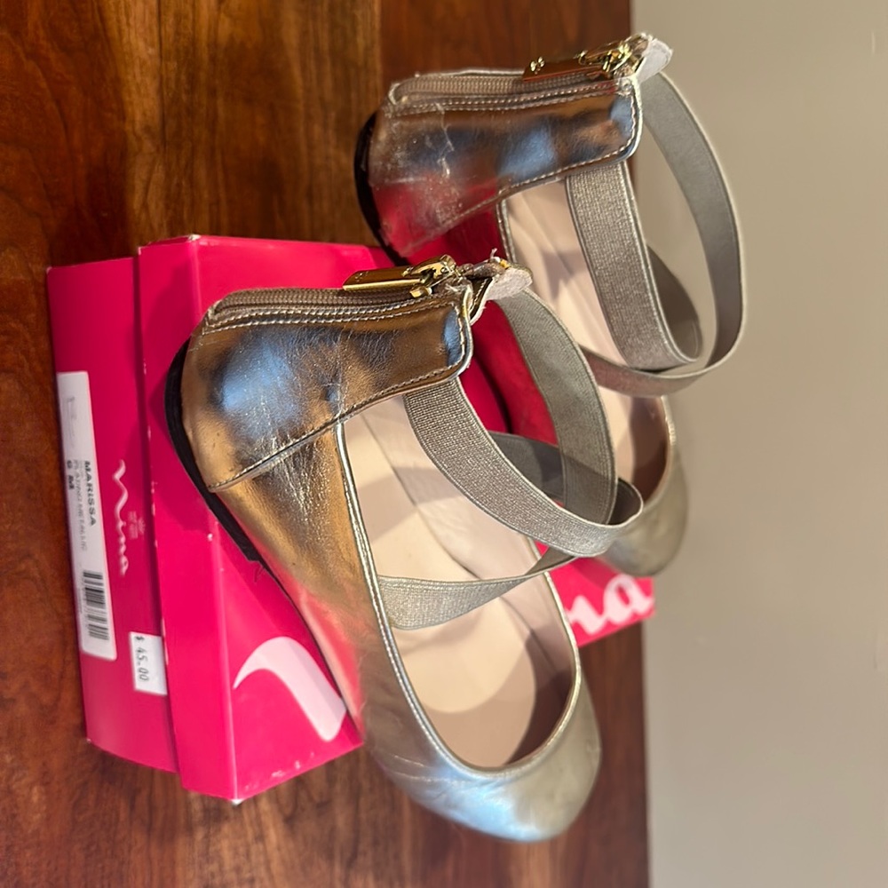 Nina gold metallic girls dress shoes